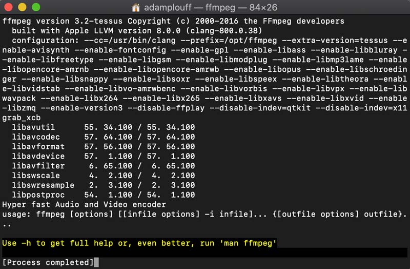 ffmpeg in terminal